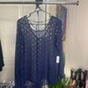 Charming Charlie gold dots semi sheer size Medium NWT